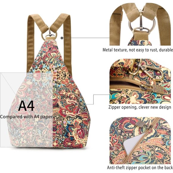 Women Yellow Polyester Light and Small Bohemia Style Casual Backpack main image 14
